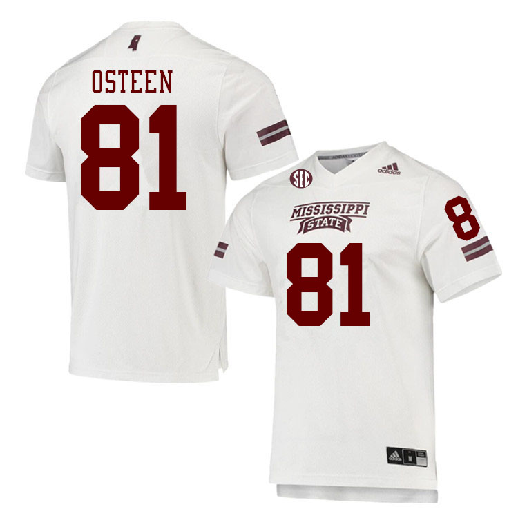 Men #81 Andrew Osteen Mississippi State Bulldogs College Football Jerseys Stitched Sale-White